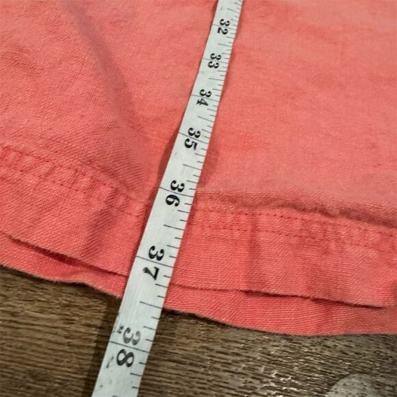 Talbots 100% Irish Linen Belted Shirt Dress Coral Size 10 Knee Length Comfort - Picture 9 of 10